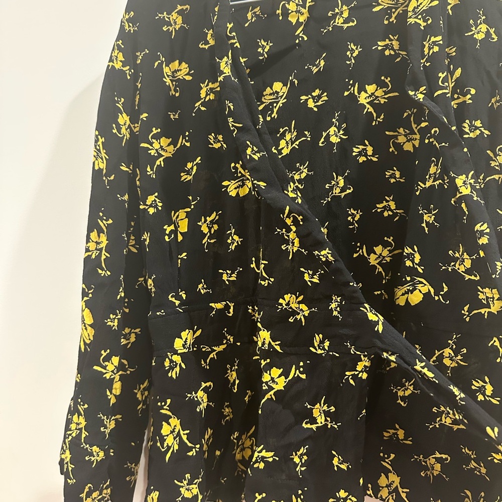 Ganni Top | Black and Yellow Bell Sleeve Blouse - Picture 7 of 8